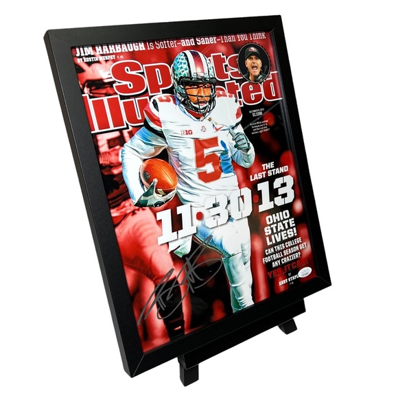 BRAXTON MILLER NCAA OHIO STATE SIGNED AUTOGRAPHED OVERSIZED 11 X 14 JIM HARBAUGH - Picture 4 of 7